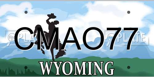 CMAO77 Wyoming License Plate