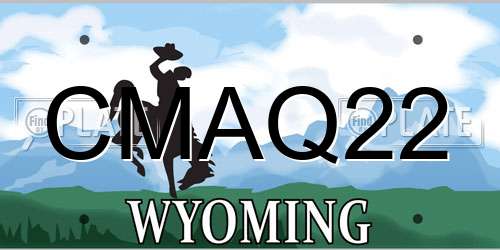 CMAQ22 Wyoming License Plate