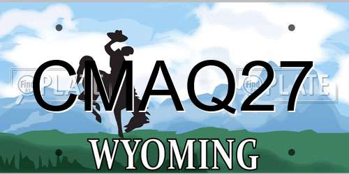 CMAQ27 Wyoming License Plate