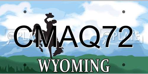 CMAQ72 Wyoming License Plate