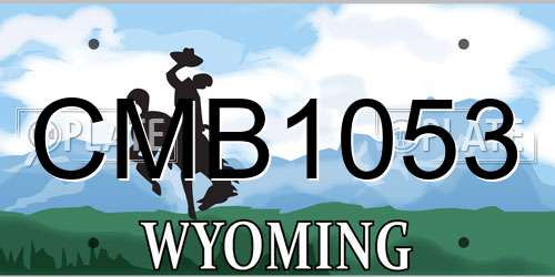 CMB1053 Wyoming License Plate