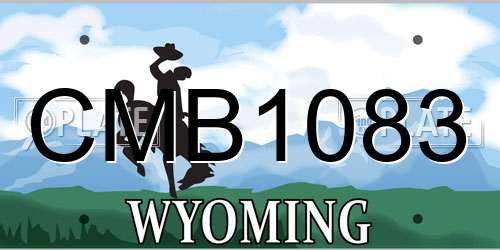 CMB1083 Wyoming License Plate