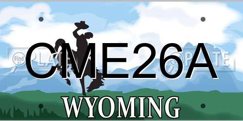 CME26A Wyoming License Plate