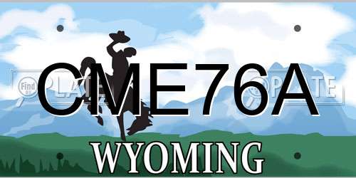 CME76A Wyoming License Plate