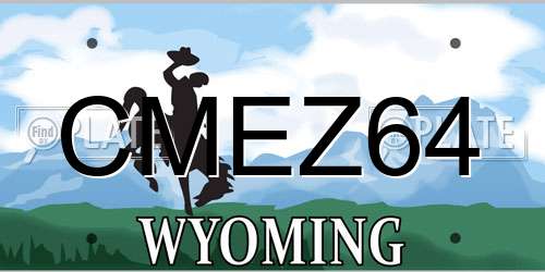 CMEZ64 Wyoming License Plate