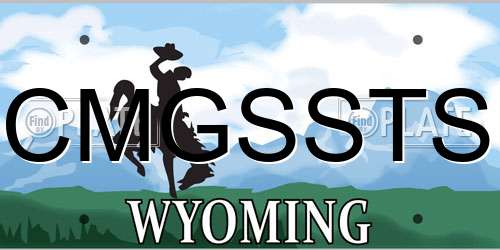 CMGSSTS Wyoming License Plate