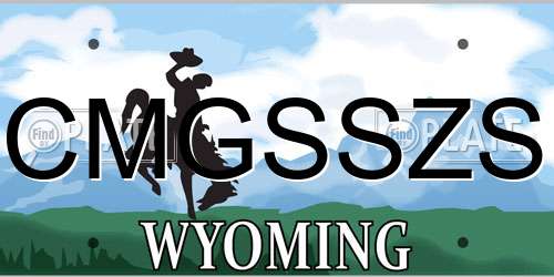 CMGSSZS Wyoming License Plate