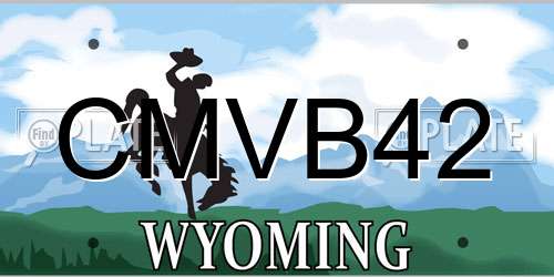 CMVB42 Wyoming License Plate