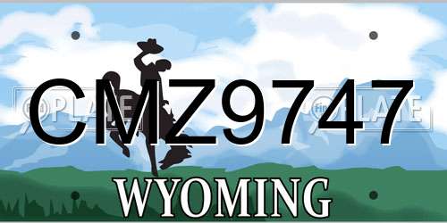 CMZ9747 Wyoming License Plate