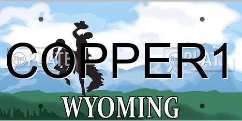 COPPER1 Wyoming License Plate