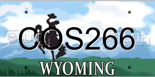 COS266 Wyoming License Plate