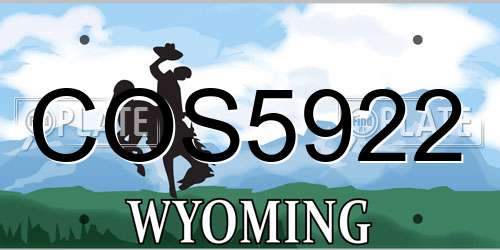 COS5922 Wyoming License Plate