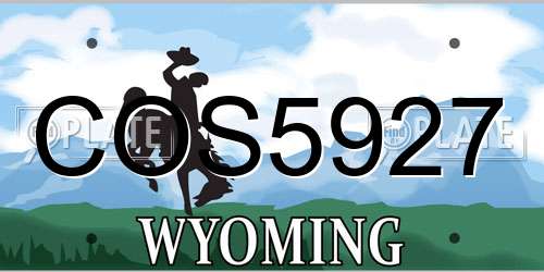 COS5927 Wyoming License Plate
