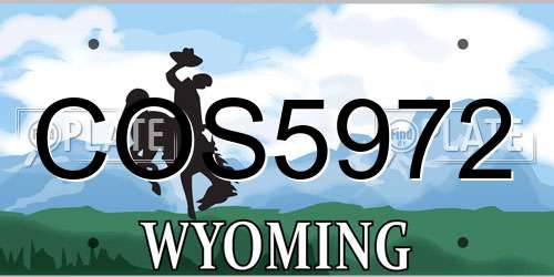 COS5972 Wyoming License Plate