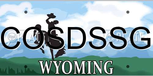 COSDSSG Wyoming License Plate