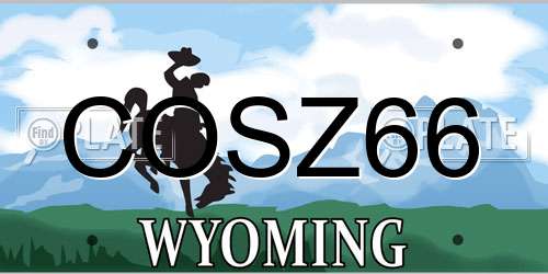 COSZ66 Wyoming License Plate