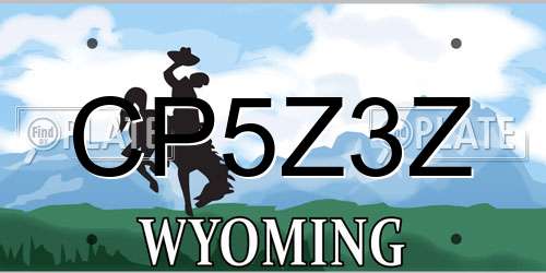 CP5Z3Z Wyoming License Plate