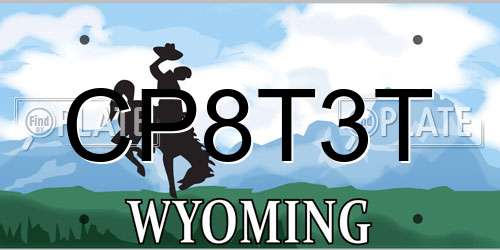 CP8T3T Wyoming License Plate