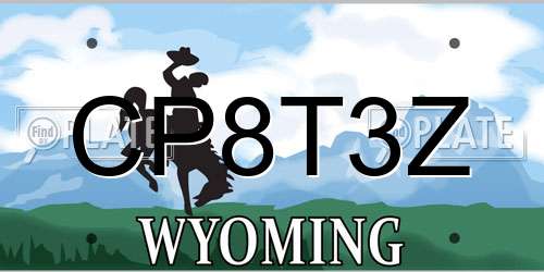 CP8T3Z Wyoming License Plate