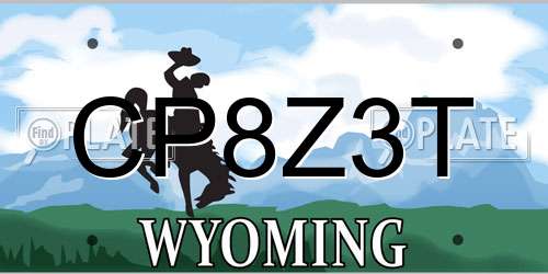 CP8Z3T Wyoming License Plate