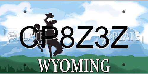 CP8Z3Z Wyoming License Plate