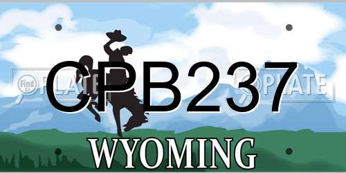 CPB237 Wyoming License Plate