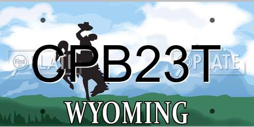 CPB23T Wyoming License Plate