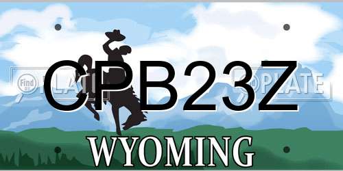 CPB23Z Wyoming License Plate