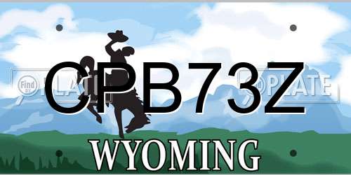 CPB73Z Wyoming License Plate