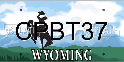 CPBT37 Wyoming License Plate