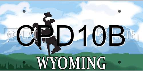 CPD10B Wyoming License Plate