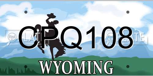 CPQ108 Wyoming License Plate