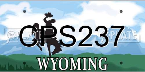 CPS237 Wyoming License Plate