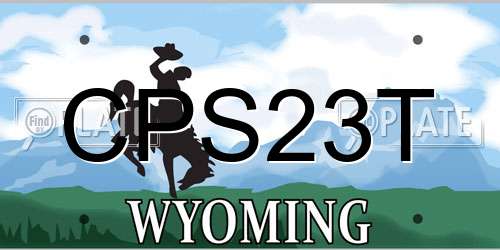 CPS23T Wyoming License Plate