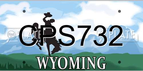 CPS732 Wyoming License Plate