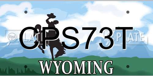 CPS73T Wyoming License Plate