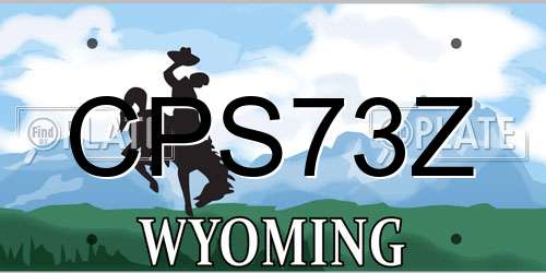 CPS73Z Wyoming License Plate