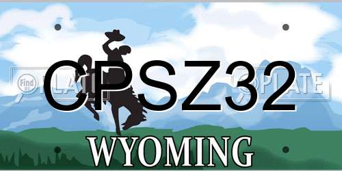 CPSZ32 Wyoming License Plate