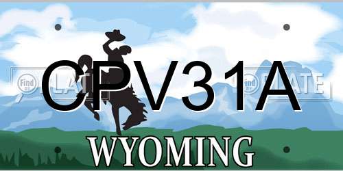 CPV31A Wyoming License Plate