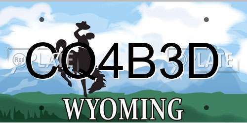 CQ4B3D Wyoming License Plate