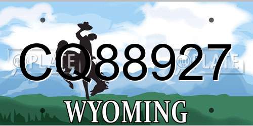 CQ88927 Wyoming License Plate