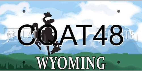CQAT48 Wyoming License Plate