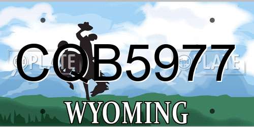 CQB5977 Wyoming License Plate