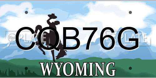 CQB76G Wyoming License Plate