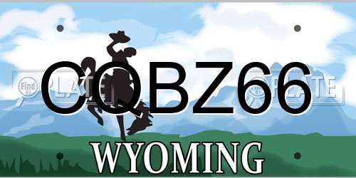 CQBZ66 Wyoming License Plate