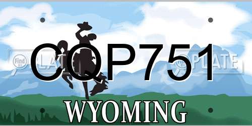 CQP751 Wyoming License Plate