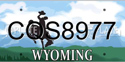 CQS8977 Wyoming License Plate