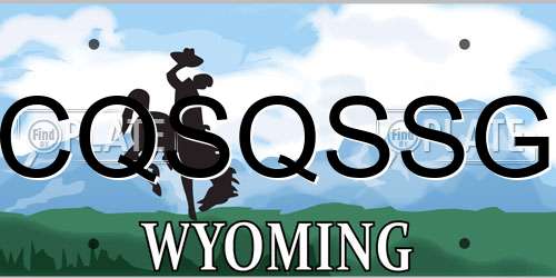 CQSQSSG Wyoming License Plate