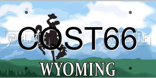CQST66 Wyoming License Plate