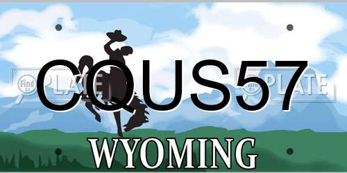 CQUS57 Wyoming License Plate